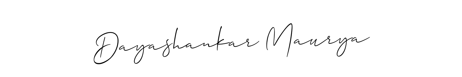 How to make Dayashankar Maurya name signature. Use Allison_Script style for creating short signs online. This is the latest handwritten sign. Dayashankar Maurya signature style 2 images and pictures png