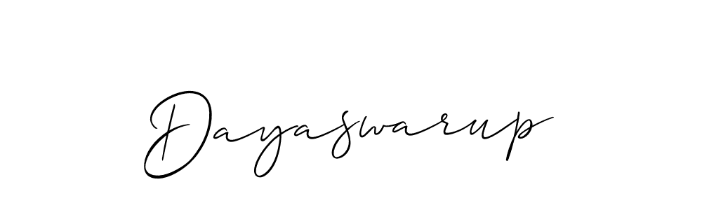 You should practise on your own different ways (Allison_Script) to write your name (Dayaswarup) in signature. don't let someone else do it for you. Dayaswarup signature style 2 images and pictures png