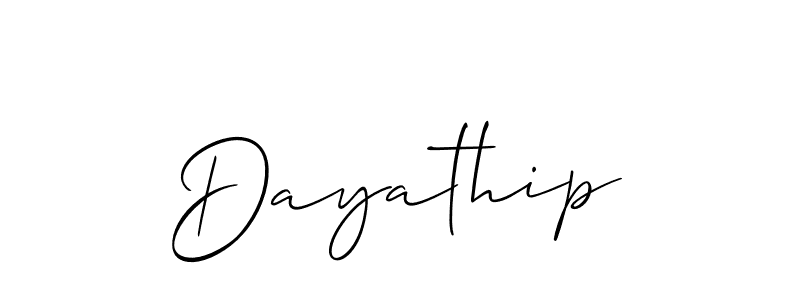 It looks lik you need a new signature style for name Dayathip. Design unique handwritten (Allison_Script) signature with our free signature maker in just a few clicks. Dayathip signature style 2 images and pictures png