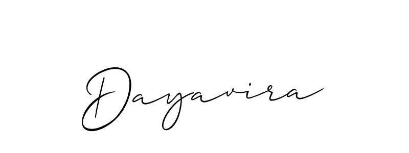 How to make Dayavira signature? Allison_Script is a professional autograph style. Create handwritten signature for Dayavira name. Dayavira signature style 2 images and pictures png