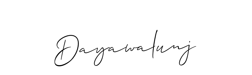 How to Draw Dayawalunj signature style? Allison_Script is a latest design signature styles for name Dayawalunj. Dayawalunj signature style 2 images and pictures png