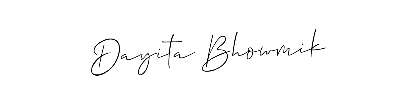 It looks lik you need a new signature style for name Dayita Bhowmik. Design unique handwritten (Allison_Script) signature with our free signature maker in just a few clicks. Dayita Bhowmik signature style 2 images and pictures png