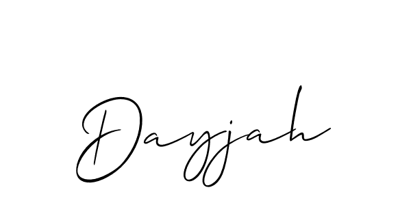 The best way (Allison_Script) to make a short signature is to pick only two or three words in your name. The name Dayjah include a total of six letters. For converting this name. Dayjah signature style 2 images and pictures png