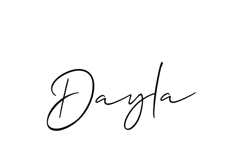 Design your own signature with our free online signature maker. With this signature software, you can create a handwritten (Allison_Script) signature for name Dayla. Dayla signature style 2 images and pictures png