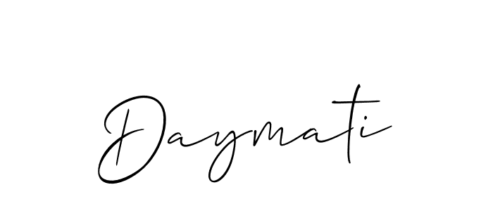 How to Draw Daymati signature style? Allison_Script is a latest design signature styles for name Daymati. Daymati signature style 2 images and pictures png