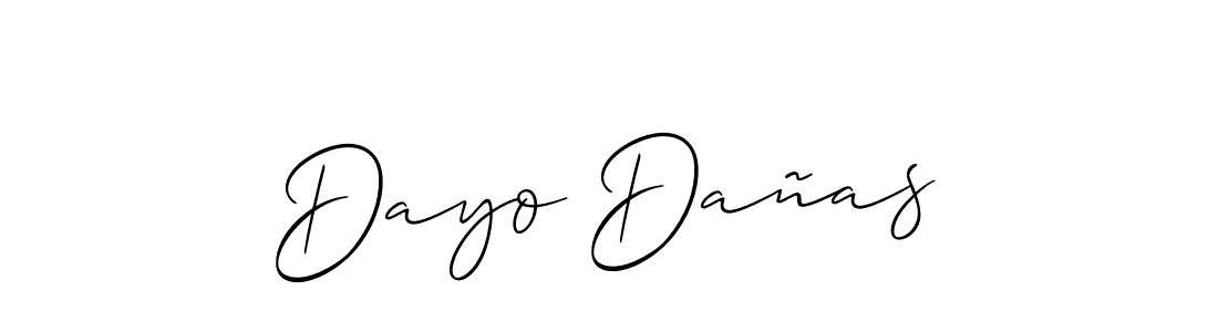 Allison_Script is a professional signature style that is perfect for those who want to add a touch of class to their signature. It is also a great choice for those who want to make their signature more unique. Get Dayo Dañas name to fancy signature for free. Dayo Dañas signature style 2 images and pictures png