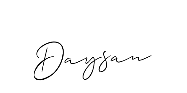 Allison_Script is a professional signature style that is perfect for those who want to add a touch of class to their signature. It is also a great choice for those who want to make their signature more unique. Get Daysan name to fancy signature for free. Daysan signature style 2 images and pictures png