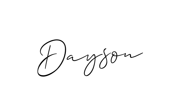 The best way (Allison_Script) to make a short signature is to pick only two or three words in your name. The name Dayson include a total of six letters. For converting this name. Dayson signature style 2 images and pictures png