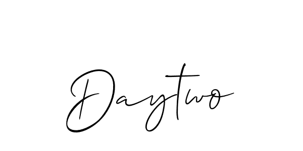 The best way (Allison_Script) to make a short signature is to pick only two or three words in your name. The name Daytwo include a total of six letters. For converting this name. Daytwo signature style 2 images and pictures png