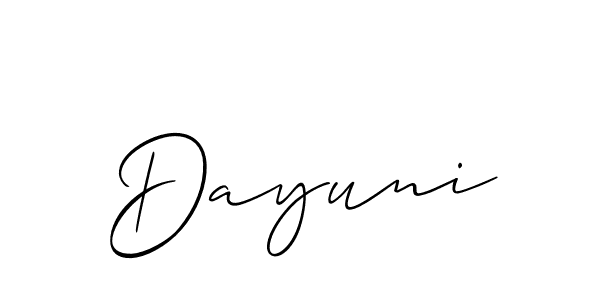 It looks lik you need a new signature style for name Dayuni. Design unique handwritten (Allison_Script) signature with our free signature maker in just a few clicks. Dayuni signature style 2 images and pictures png