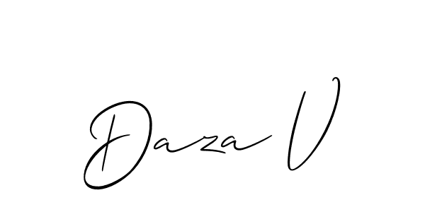 How to make Daza V signature? Allison_Script is a professional autograph style. Create handwritten signature for Daza V name. Daza V signature style 2 images and pictures png