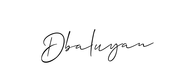 How to make Dbaluyan signature? Allison_Script is a professional autograph style. Create handwritten signature for Dbaluyan name. Dbaluyan signature style 2 images and pictures png