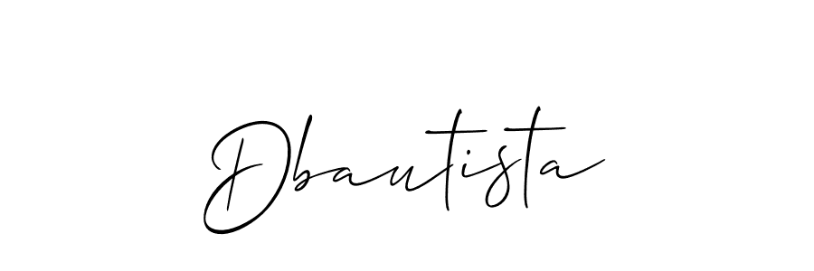 The best way (Allison_Script) to make a short signature is to pick only two or three words in your name. The name Dbautista include a total of six letters. For converting this name. Dbautista signature style 2 images and pictures png