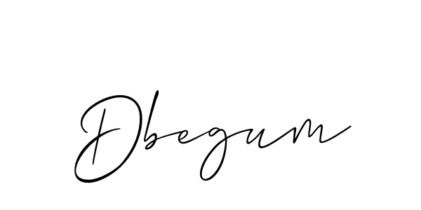 Design your own signature with our free online signature maker. With this signature software, you can create a handwritten (Allison_Script) signature for name Dbegum. Dbegum signature style 2 images and pictures png