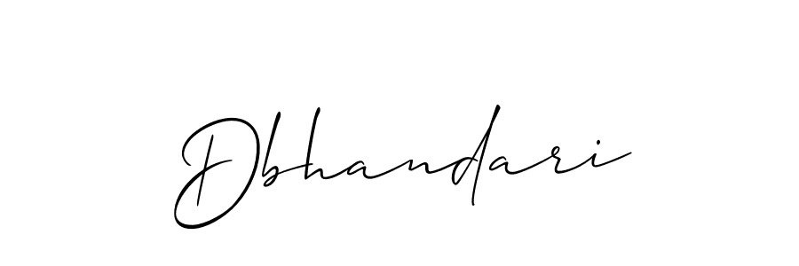 Make a beautiful signature design for name Dbhandari. With this signature (Allison_Script) style, you can create a handwritten signature for free. Dbhandari signature style 2 images and pictures png