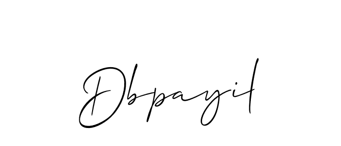 Use a signature maker to create a handwritten signature online. With this signature software, you can design (Allison_Script) your own signature for name Dbpayil. Dbpayil signature style 2 images and pictures png