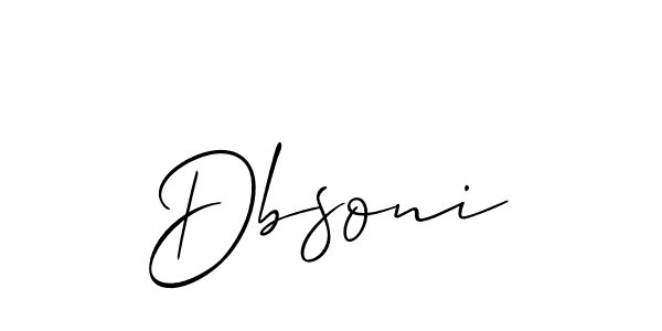 Dbsoni stylish signature style. Best Handwritten Sign (Allison_Script) for my name. Handwritten Signature Collection Ideas for my name Dbsoni. Dbsoni signature style 2 images and pictures png