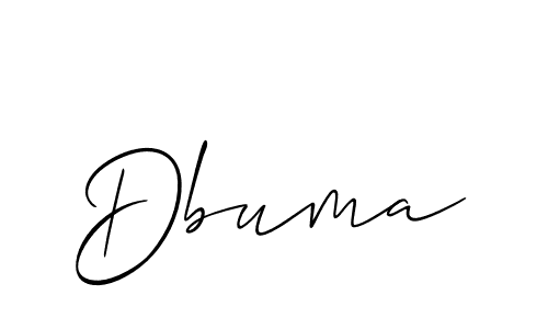 Use a signature maker to create a handwritten signature online. With this signature software, you can design (Allison_Script) your own signature for name Dbuma. Dbuma signature style 2 images and pictures png