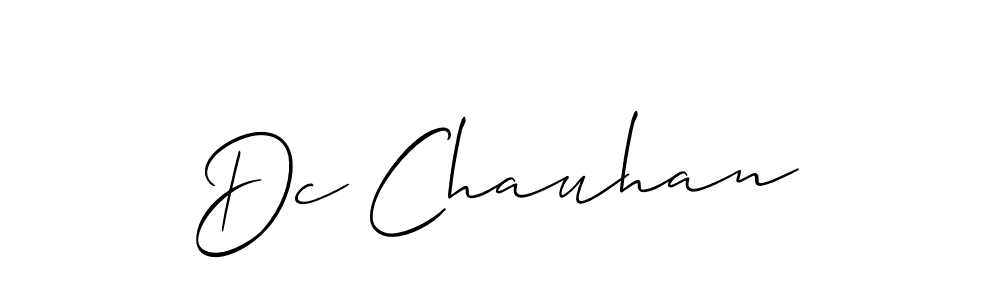 Allison_Script is a professional signature style that is perfect for those who want to add a touch of class to their signature. It is also a great choice for those who want to make their signature more unique. Get Dc Chauhan name to fancy signature for free. Dc Chauhan signature style 2 images and pictures png