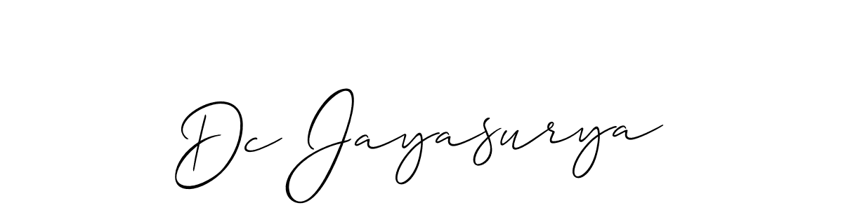 How to make Dc Jayasurya name signature. Use Allison_Script style for creating short signs online. This is the latest handwritten sign. Dc Jayasurya signature style 2 images and pictures png