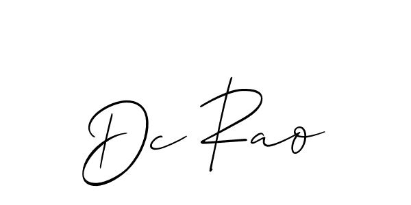 It looks lik you need a new signature style for name Dc Rao. Design unique handwritten (Allison_Script) signature with our free signature maker in just a few clicks. Dc Rao signature style 2 images and pictures png