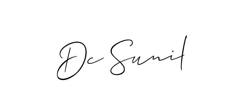 Also You can easily find your signature by using the search form. We will create Dc Sunil name handwritten signature images for you free of cost using Allison_Script sign style. Dc Sunil signature style 2 images and pictures png