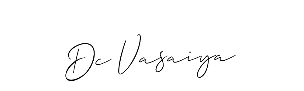 Similarly Allison_Script is the best handwritten signature design. Signature creator online .You can use it as an online autograph creator for name Dc Vasaiya. Dc Vasaiya signature style 2 images and pictures png