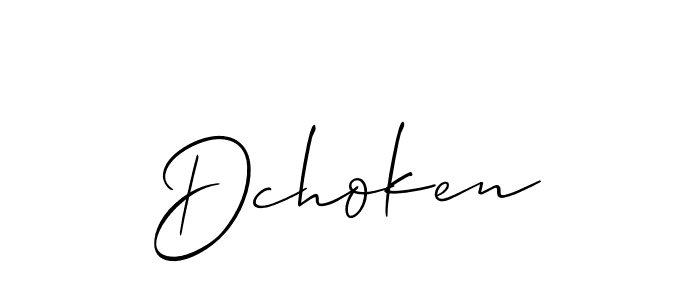 Use a signature maker to create a handwritten signature online. With this signature software, you can design (Allison_Script) your own signature for name Dchoken. Dchoken signature style 2 images and pictures png