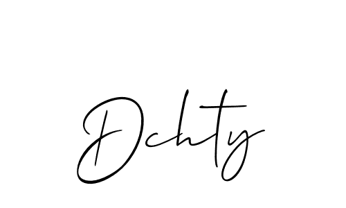 How to make Dchty name signature. Use Allison_Script style for creating short signs online. This is the latest handwritten sign. Dchty signature style 2 images and pictures png