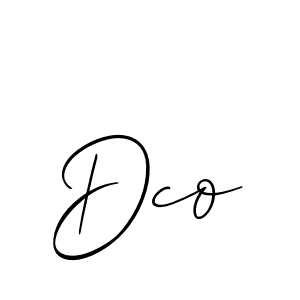 Create a beautiful signature design for name Dco. With this signature (Allison_Script) fonts, you can make a handwritten signature for free. Dco signature style 2 images and pictures png