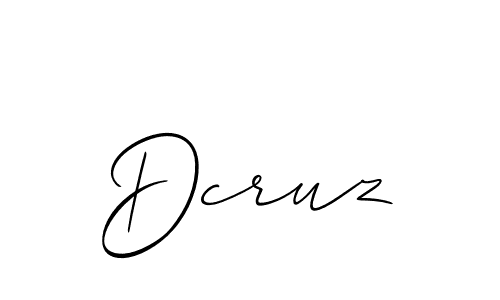 How to make Dcruz signature? Allison_Script is a professional autograph style. Create handwritten signature for Dcruz name. Dcruz signature style 2 images and pictures png