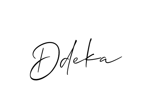 Use a signature maker to create a handwritten signature online. With this signature software, you can design (Allison_Script) your own signature for name Ddeka. Ddeka signature style 2 images and pictures png