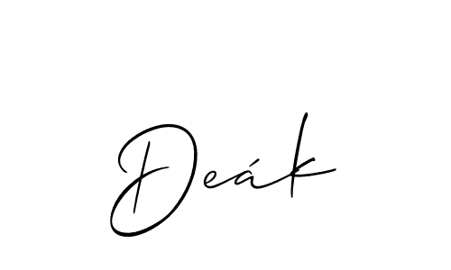 Create a beautiful signature design for name Deák. With this signature (Allison_Script) fonts, you can make a handwritten signature for free. Deák signature style 2 images and pictures png