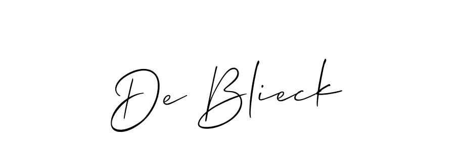 Make a beautiful signature design for name De Blieck. With this signature (Allison_Script) style, you can create a handwritten signature for free. De Blieck signature style 2 images and pictures png