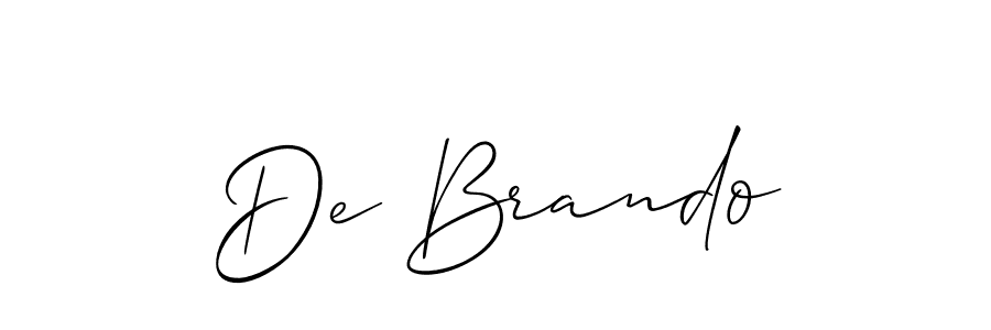 Allison_Script is a professional signature style that is perfect for those who want to add a touch of class to their signature. It is also a great choice for those who want to make their signature more unique. Get De Brando name to fancy signature for free. De Brando signature style 2 images and pictures png