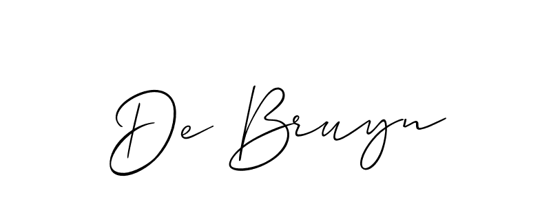 Make a beautiful signature design for name De Bruyn. With this signature (Allison_Script) style, you can create a handwritten signature for free. De Bruyn signature style 2 images and pictures png