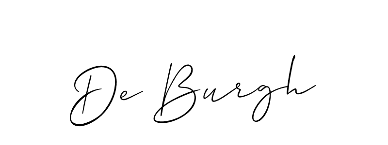 Make a beautiful signature design for name De Burgh. With this signature (Allison_Script) style, you can create a handwritten signature for free. De Burgh signature style 2 images and pictures png