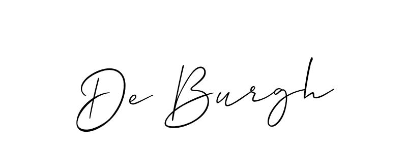 The best way (Allison_Script) to make a short signature is to pick only two or three words in your name. The name De Burgh include a total of six letters. For converting this name. De Burgh signature style 2 images and pictures png