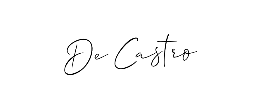 Allison_Script is a professional signature style that is perfect for those who want to add a touch of class to their signature. It is also a great choice for those who want to make their signature more unique. Get De Castro name to fancy signature for free. De Castro signature style 2 images and pictures png
