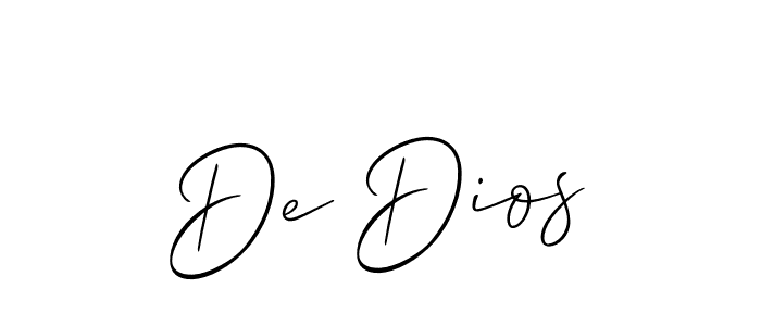 if you are searching for the best signature style for your name De Dios. so please give up your signature search. here we have designed multiple signature styles  using Allison_Script. De Dios signature style 2 images and pictures png