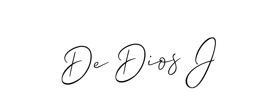 if you are searching for the best signature style for your name De Dios J. so please give up your signature search. here we have designed multiple signature styles  using Allison_Script. De Dios J signature style 2 images and pictures png