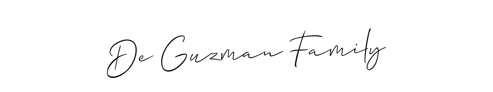 Make a beautiful signature design for name De Guzman Family. With this signature (Allison_Script) style, you can create a handwritten signature for free. De Guzman Family signature style 2 images and pictures png