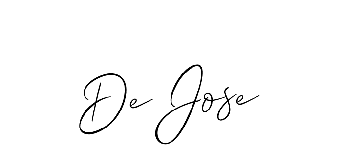 The best way (Allison_Script) to make a short signature is to pick only two or three words in your name. The name De Jose include a total of six letters. For converting this name. De Jose signature style 2 images and pictures png