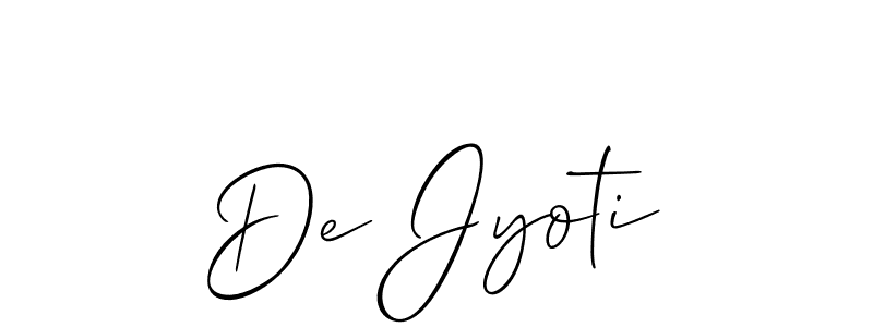 How to make De Jyoti name signature. Use Allison_Script style for creating short signs online. This is the latest handwritten sign. De Jyoti signature style 2 images and pictures png