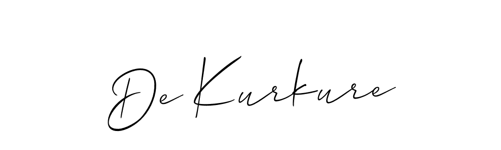 How to make De Kurkure name signature. Use Allison_Script style for creating short signs online. This is the latest handwritten sign. De Kurkure signature style 2 images and pictures png