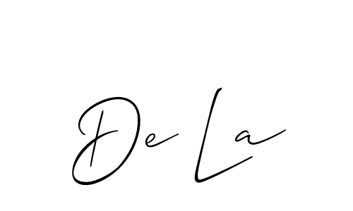 Make a beautiful signature design for name De La. Use this online signature maker to create a handwritten signature for free. De La signature style 2 images and pictures png