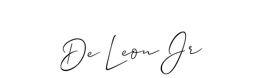 It looks lik you need a new signature style for name De Leon Jr. Design unique handwritten (Allison_Script) signature with our free signature maker in just a few clicks. De Leon Jr signature style 2 images and pictures png