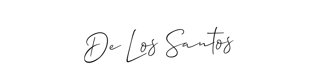 How to make De Los Santos name signature. Use Allison_Script style for creating short signs online. This is the latest handwritten sign. De Los Santos signature style 2 images and pictures png