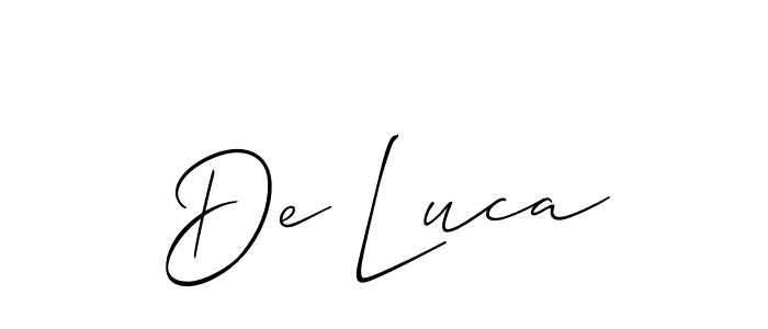 How to make De Luca signature? Allison_Script is a professional autograph style. Create handwritten signature for De Luca name. De Luca signature style 2 images and pictures png