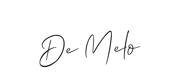 How to make De Melo name signature. Use Allison_Script style for creating short signs online. This is the latest handwritten sign. De Melo signature style 2 images and pictures png